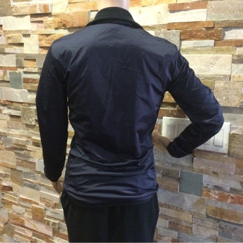 HERMES SELLIER Navy Nylon and Fleece Lined Light Zip Jacket - Picture 3 of 12